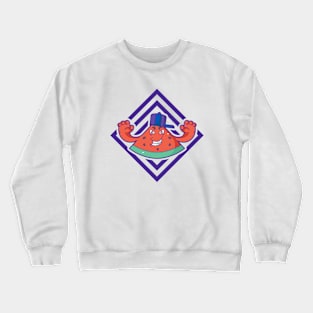 cute watermelon monster wearing a hat Crewneck Sweatshirt